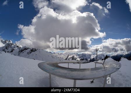 Comprensorio sciistico Hochzeiger, Pitztal, inverno in Tirolo, Austria Foto Stock