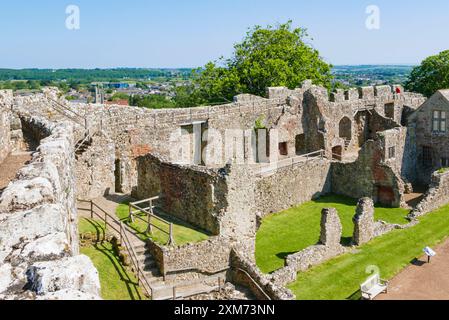 Castello di Carisbrooke Isola di Wight - Ruins of Careys Mansion nei terreni del castello di Carisbrooke Isola di Wight Inghilterra Regno Unito Europa Foto Stock