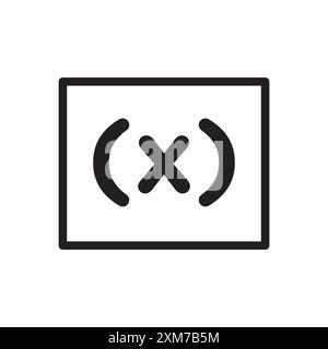 Icona del simbolo variabile grafica con linea nera in bianco e nero segno di raccolta del set di contorni Illustrazione Vettoriale