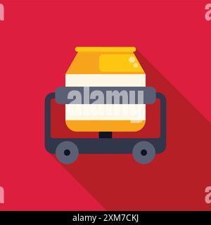 Attrezzature da costruzione che trasportano cemento per costruire una nuova casa, casa, ufficio o altro edificio Illustrazione Vettoriale