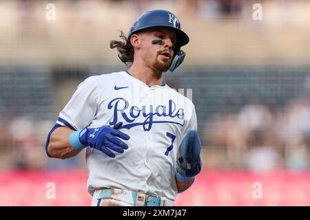 24 luglio 2024: L'interbase dei Kansas City Royals Bobby Witt Jr. (7) durante una partita contro gli Arizona Diamondbacks al Kauffman Stadium di Kansas City, Missouri. David Smith/CSM Foto Stock