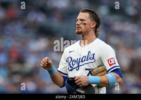 24 luglio 2024: L'interbase dei Kansas City Royals Bobby Witt Jr. (7) durante una partita contro gli Arizona Diamondbacks al Kauffman Stadium di Kansas City, Missouri. David Smith/CSM Foto Stock