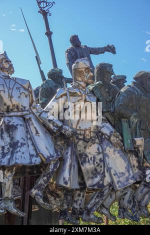 Ungheria, Budapest, il Memoriale di Bela Kun nel Parco Memento . Szoborpark o Memento Park è un museo all'aperto a Budapest, Ungheria, dedicato ai monumenti Foto Stock