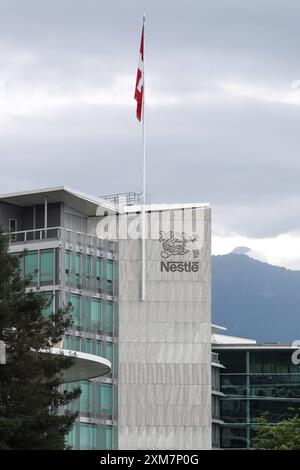 Svizzera - Economy, Business & Finance - Nestle Headquarters VEVEY, SVIZZERA, 21 LUGLIO: Sede della multinazionale svizzera di alimenti e bevande Nestle S.A. nella foto del 21 luglio 2024 presso il Lago di Ginevra Lac Leman, a Vevey, Svizzera. Foto di Manuel Blondeau/AOP. Press Vevey Vaud Svizzera Copyright: X ManuelxBlondeau/AOP. Pressx AOP20240721 - 0013 Foto Stock