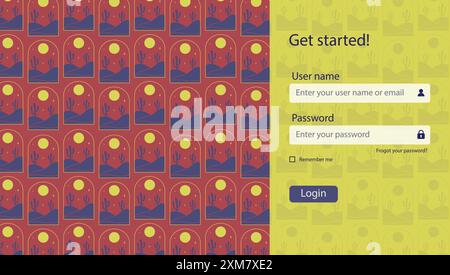 Modulo di accesso modello vettoriale interfaccia utente. Log design piatto nella pagina di destinazione. Progettazione del negozio online UI UX Illustrazione Vettoriale