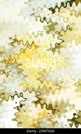 Immagine che mostra la distribuzione della consistenza dell'acqua sulla superficie in vetro di colore oro e bianco cremoso Foto Stock