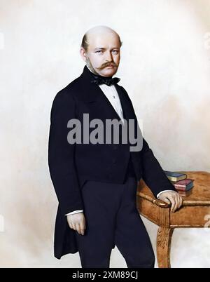 Ignaz Semmelweis. Ritratto del medico e scienziato ungherese, Ignaz Philipp Semmelweis (1818-1865) di Auguste Alexis Canzi, acquerello, 1857 Foto Stock