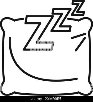 Cuscino morbido che mostra il cartello zzz che rappresenta il concetto di sonno Illustrazione Vettoriale