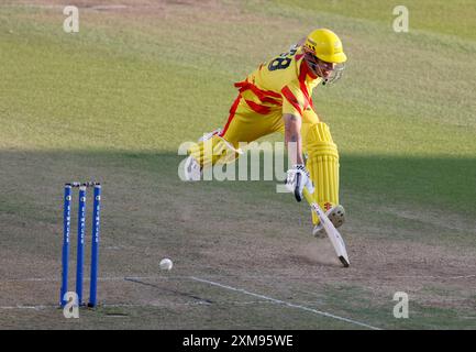 Trent Rockets Sam Hain durante il Hundred Men's Match a Headingley, Leeds. Data foto: Venerdì 26 luglio 2024. Foto Stock