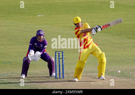 Trent Rockets Sam Hain batte durante il Hundred Men's Match a Headingley, Leeds. Data foto: Venerdì 26 luglio 2024. Foto Stock