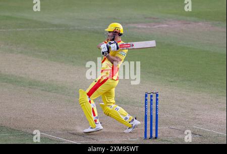 Trent Rockets Sam Hain batte durante il Hundred Men's Match a Headingley, Leeds. Data foto: Venerdì 26 luglio 2024. Foto Stock