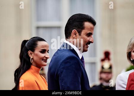 Parigi, Francia. 26 luglio 2024. Antonin Burat/le Pictorium - ricevimento per capi di stato e di governo presso il Palazzo Elysee, per il lancio dei Giochi Olimpici di Parigi 2024. - 26/07/2024 - Francia/Parigi - credito: LE PICTORIUM/Alamy Live News Foto Stock