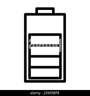 Icona della batteria logo lineare Set di marchi in bianco e nero per il Web Illustrazione Vettoriale
