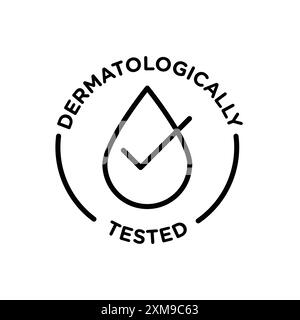 collezione di logo icon linear dermatologicamente testata in bianco e nero per il web Illustrazione Vettoriale