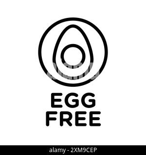 set di marchi con logo lineare egg free icon in bianco e nero per il web Illustrazione Vettoriale