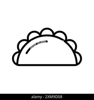 icona gnocchi con logo lineare set di marchi in bianco e nero per il web Illustrazione Vettoriale