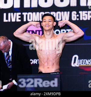 LONDRA, REGNO UNITO. 26 lug, 24. Brandun Lee durante Joyce vs Chisora – Fight Week Official Weigh-in presso Arora Suite, The O2 Intercontinental Hotel venerdì 26 luglio 2024 a LONDRA, INGHILTERRA. Crediti: Taka G Wu/Alamy Live News Foto Stock