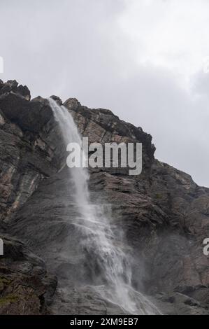 Esterno delle famose cascate di Gavarnie nei Pirenei francesi meridionali. Foto Stock