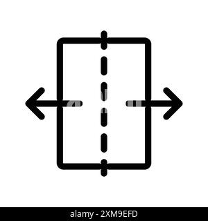 Freccia di separazione in due parti icona lineare logo set raccolta in bianco e nero per il Web Illustrazione Vettoriale