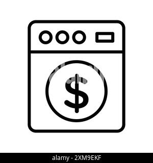 Icona del riciclaggio di denaro, set di marchi con logo lineare, collezione in bianco e nero per il Web Illustrazione Vettoriale