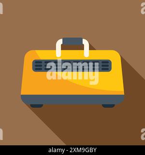 Trasportino per animali in plastica gialla per viaggiare in modo sicuro e confortevole con un gatto o un cane Illustrazione Vettoriale