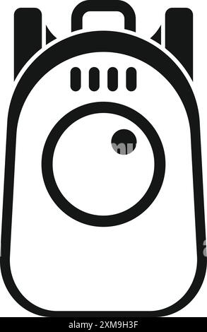 Icona semplice e moderna che rappresenta una lavatrice portatile, ideale per viaggiatori e campeggiatori che cercano comodità Illustrazione Vettoriale