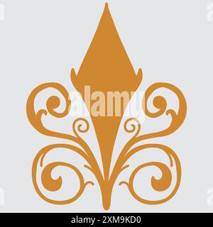 Cornice barocca d'epoca decorata a pergamena Illustrazione Vettoriale