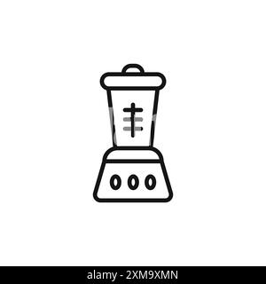 L'icona del frullatore delinea la collezione o è impostata in bianco e nero Illustrazione Vettoriale
