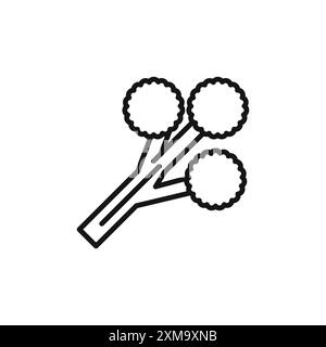 Raccolta contorno icona sedano o set con contorno bianco e nero Illustrazione Vettoriale