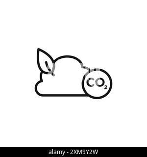 l'icona co2 gas anidride carbonica delinea la raccolta o viene impostata in bianco e nero Illustrazione Vettoriale