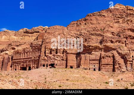 The Royal Tumb (con il Palace Tumb, il Corithian Tumb), Petra, Giordania Foto Stock