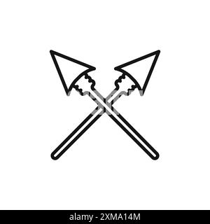 la collezione lance icon outline o in bianco e nero Illustrazione Vettoriale