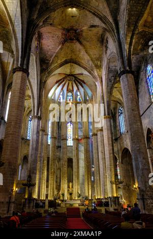 Basilica de Santa Maria del Mar, Barcellona, Catalogna, Spagna Foto Stock