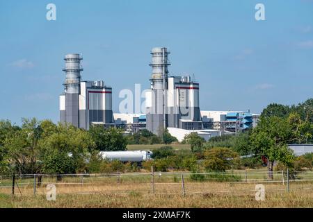 Trianel Hamm-Uentrop centrale elettrica a ciclo combinato a gas e vapore, due centrali elettriche, ciascuna con una potenza di 425 megawatt, Renania settentrionale-Vestfalia Foto Stock