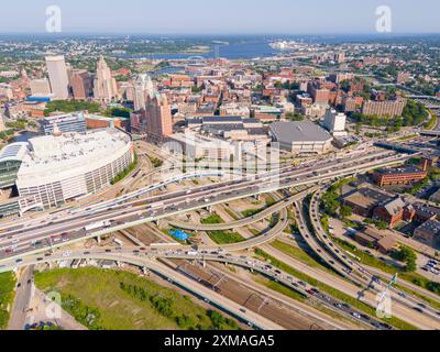 Interscambio aereo per foto autostrada Providence Rhode Island USA 2024 Foto Stock