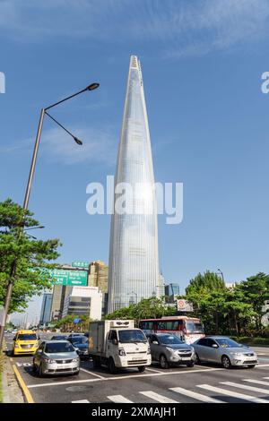 Lotte World Tower nel centro di Seoul, Corea del Sud Foto Stock