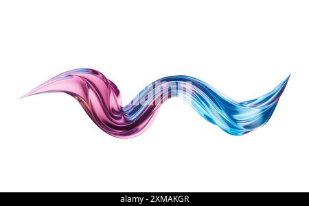 Curve in vetro trasparente scuro, rendering 3D. Illustrazione 3D. Foto Stock