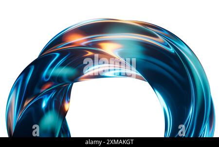 Curve in vetro trasparente scuro, rendering 3D. Illustrazione 3D. Foto Stock