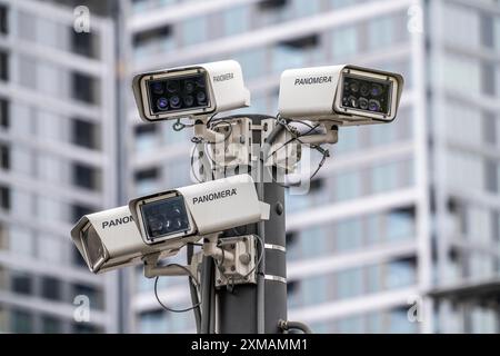 Videosorveglianza di luoghi pubblici, telecamere Panomera monitorano la piazza di Hauptwache, Zeil, tecnologia a sensori multifocali, Assia, Germania Foto Stock