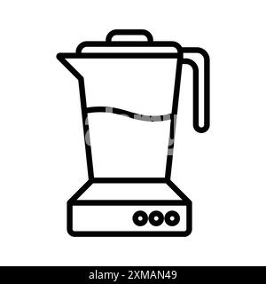 Set di marchi con logo lineare icona Blender in bianco e nero per il Web Illustrazione Vettoriale