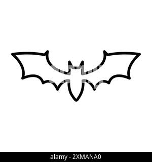 bat wing icon logo lineare set di marchi in bianco e nero per il web Illustrazione Vettoriale