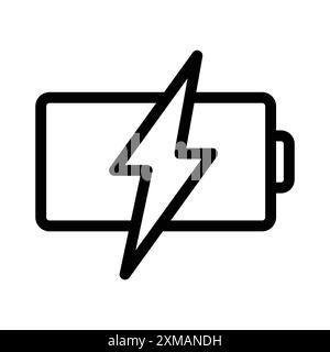 icona della batteria logo lineare set di marchi in bianco e nero per il web Illustrazione Vettoriale