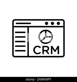 collezione di marchi con logo lineare icona crm in bianco e nero per il web Illustrazione Vettoriale