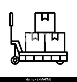 Collezione di marchi con logo LINEAR icona sollevatore a pallet in bianco e nero per il Web Illustrazione Vettoriale