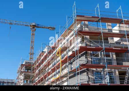 Il principale cantiere Parc Durant, in Henri-Dunant-Strasse a Essen-Ruettenscheid, dove saranno costruiti 298 condomini e un centro di cura diurna Foto Stock