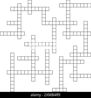 Sfondo del puzzle a parole incrociate con griglia di parole. modello di parole incrociate. Illustrazione vettoriale piatta isolata su sfondo bianco. Illustrazione Vettoriale