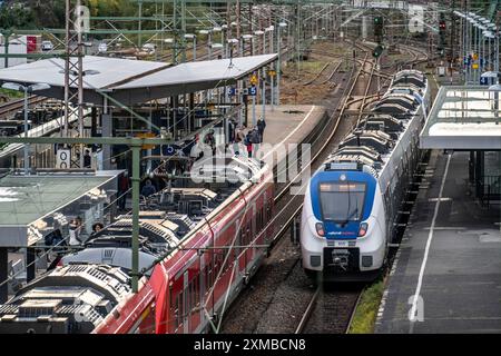 Stazione della S-Bahn Wuppertal-Elberfeld, binari, treno locale, Wuppertal, Renania settentrionale-Vestfalia, Germania Foto Stock