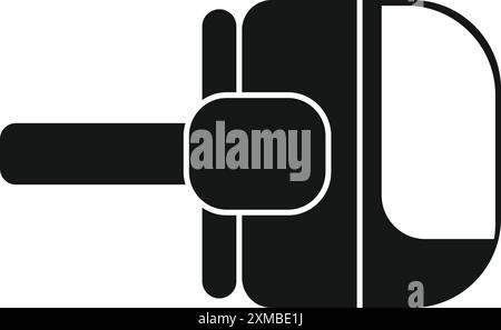 Icona di glifo nera per un utensile elettrico per pialla manuale utilizzato per levigare e modellare il legno Illustrazione Vettoriale