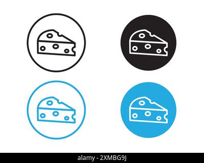 icona pezzo di formaggio linea vettoriale logo o set di simboli stile contorno collezione Illustrazione Vettoriale