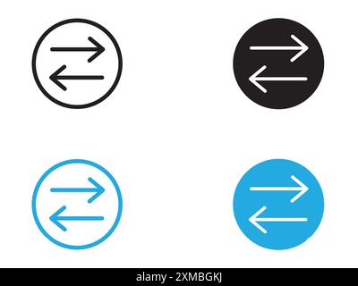 Scambia l'icona linea vettoriale logo segno o stile contorno collezione set di simboli Illustrazione Vettoriale